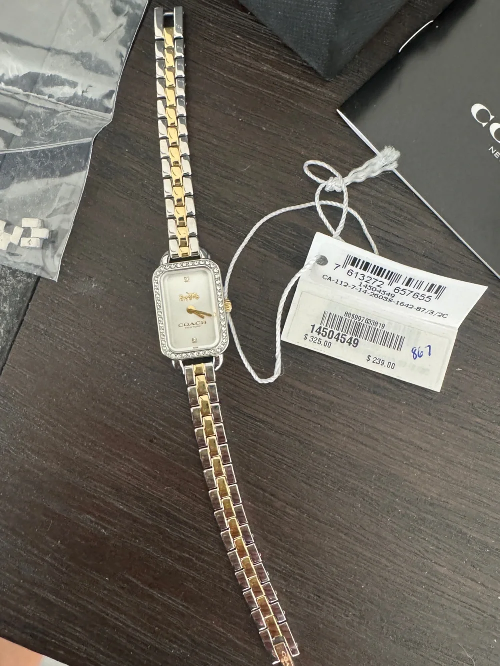 COACH Two-Tone Crystal Bezel Women's Bracelet Watch - Silver & Gold